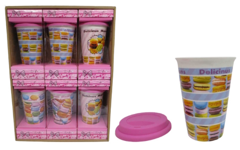 Стакан керам.440мл с силік.кришк.