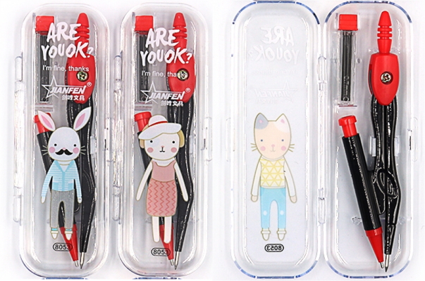 JF-8053 Циркуль в пласт футлярі+грифель