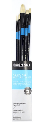 LO59055-1 Набір пензлів для масл фарб Art Nation кругл.2#,овал.2#,овал.6#,плоск.4#,плоск 1шт/этик