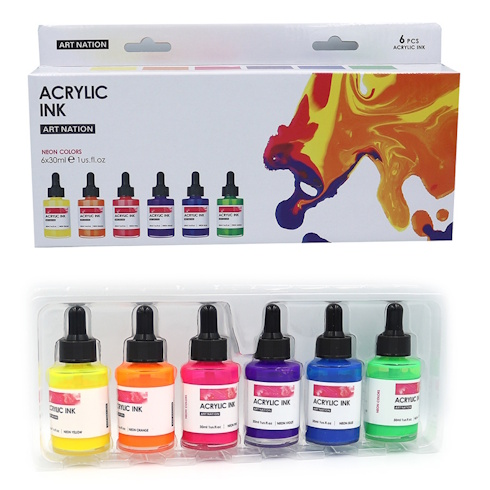 AIN0630 Акрилові чорнила неон Art Nation 30мл*6кол. 1 шт/этик
