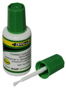 Коректор, 20мл, с пензл., Fluid, 4-360, 4OFFICE