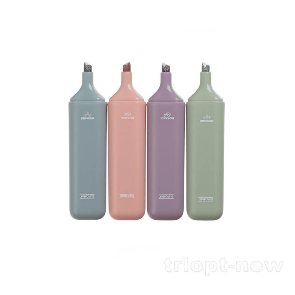 Набір із 4-х текст-маркерів MORANDI STYLE Glitter (рожевий, бузковий, оливковий, графітовий) MORANDI Glitter, 2-4.5 мм, BM.8909-94