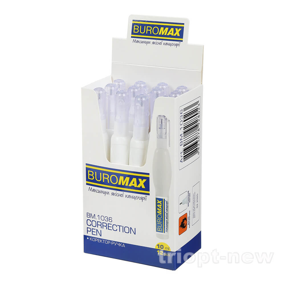 Коректор-ручка 10 мл, металевий кінчик, BM.1036