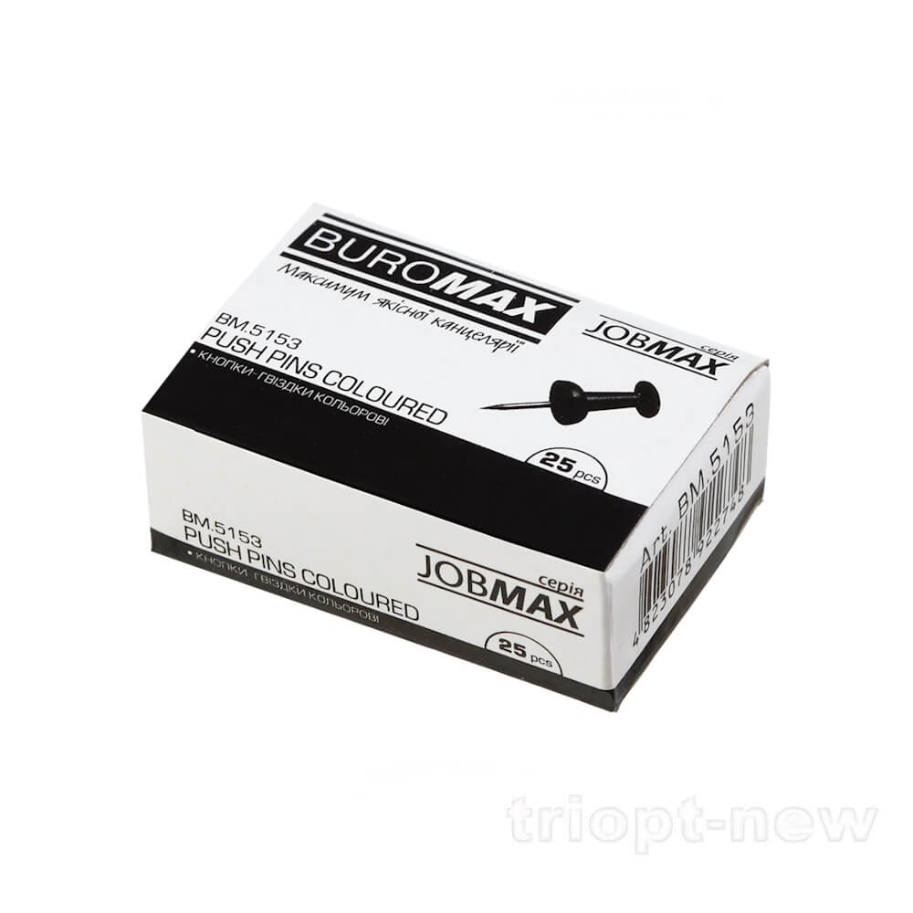 Кнопки-цвяшки, кольор. JOBMAX, 25шт.,BM.5153
