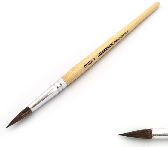 M-7#  Пензлик поні кругла 20см (ГОСТ рос.№7) (Штрих-код) (інд.упак) 1шт / етик