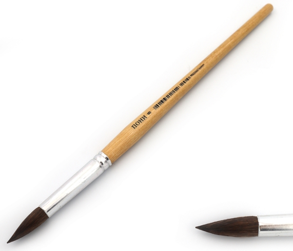 М-8# Пензлик поні кругл 20см (ГОСТ рос.№8) (Штрих-код) (інд.упак) 1шт / етик