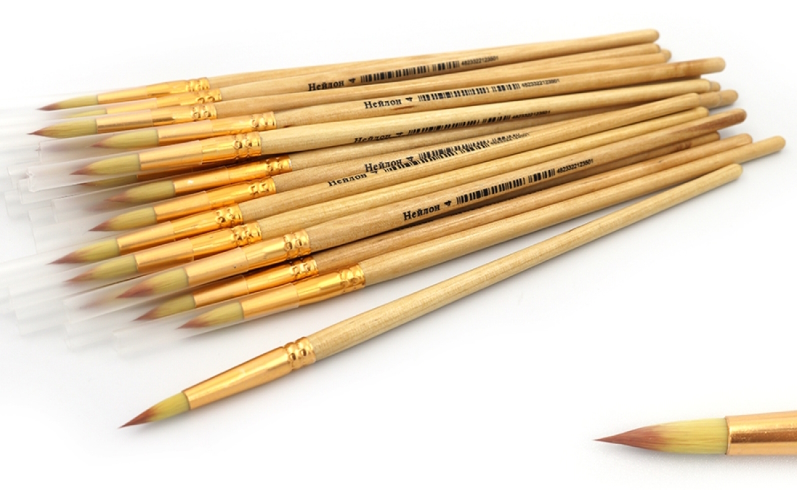 N-4# Пензлик нейлон кругл 20см (ГОСТ рос.№4) (Штрих-код) 
25шт / етик.