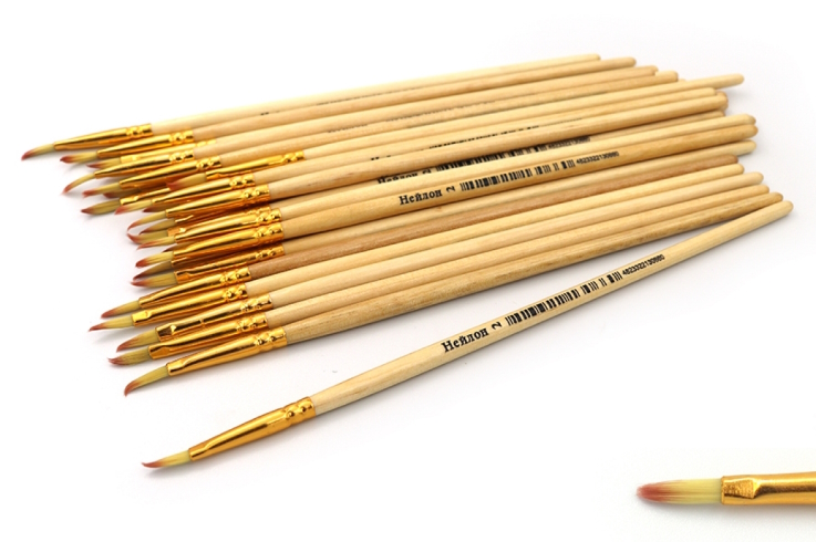 N-BP-2# Пензлик нейлон плоск 15см (ГОСТ рос.№2) (Штрих-код) 25шт/етик