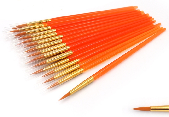 RA7615 Пензлик нейлон кругл 17см, №5, пласт ручк, 25шт/етик.