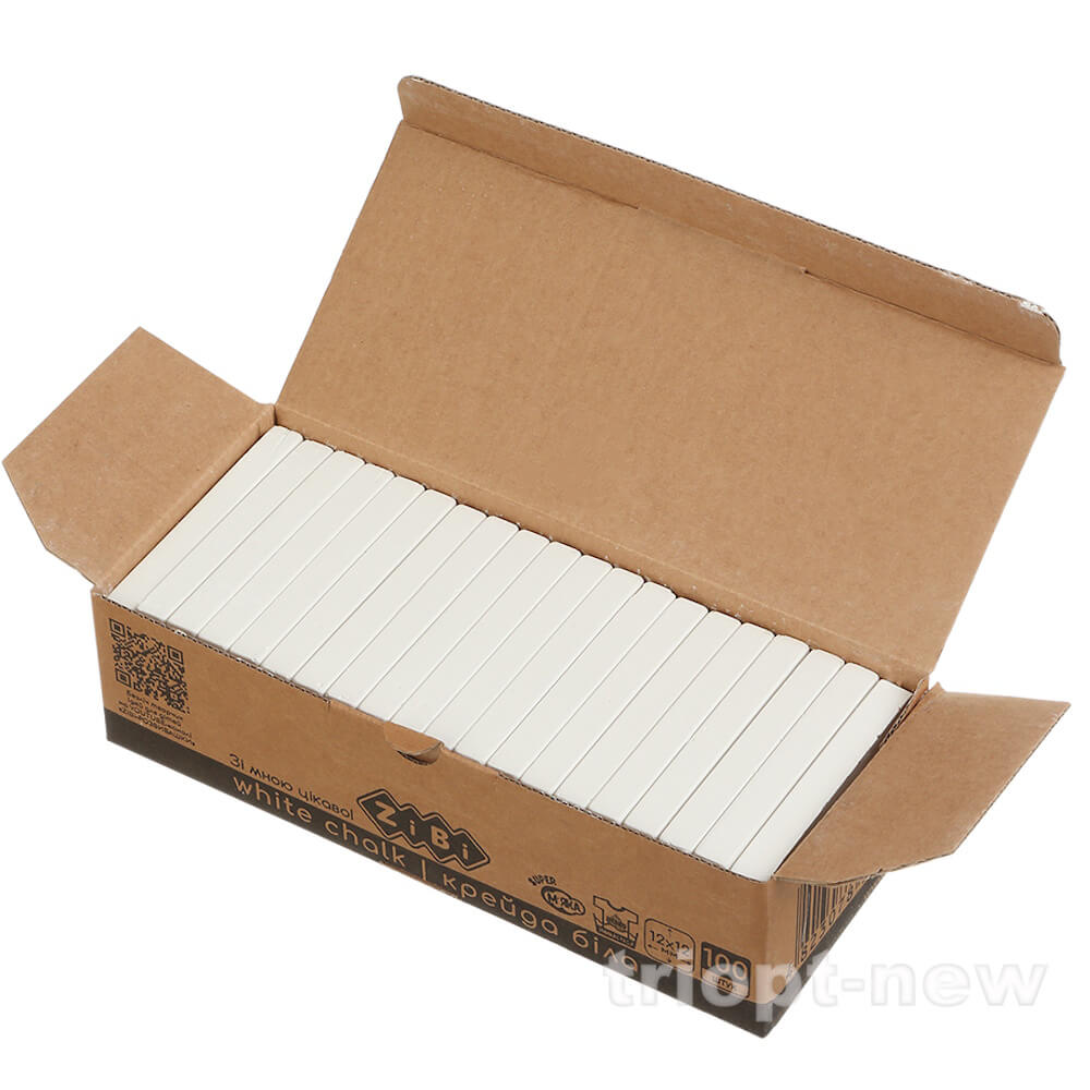 Крейда біла 100 шт., карт. коробка ZB.6712-12