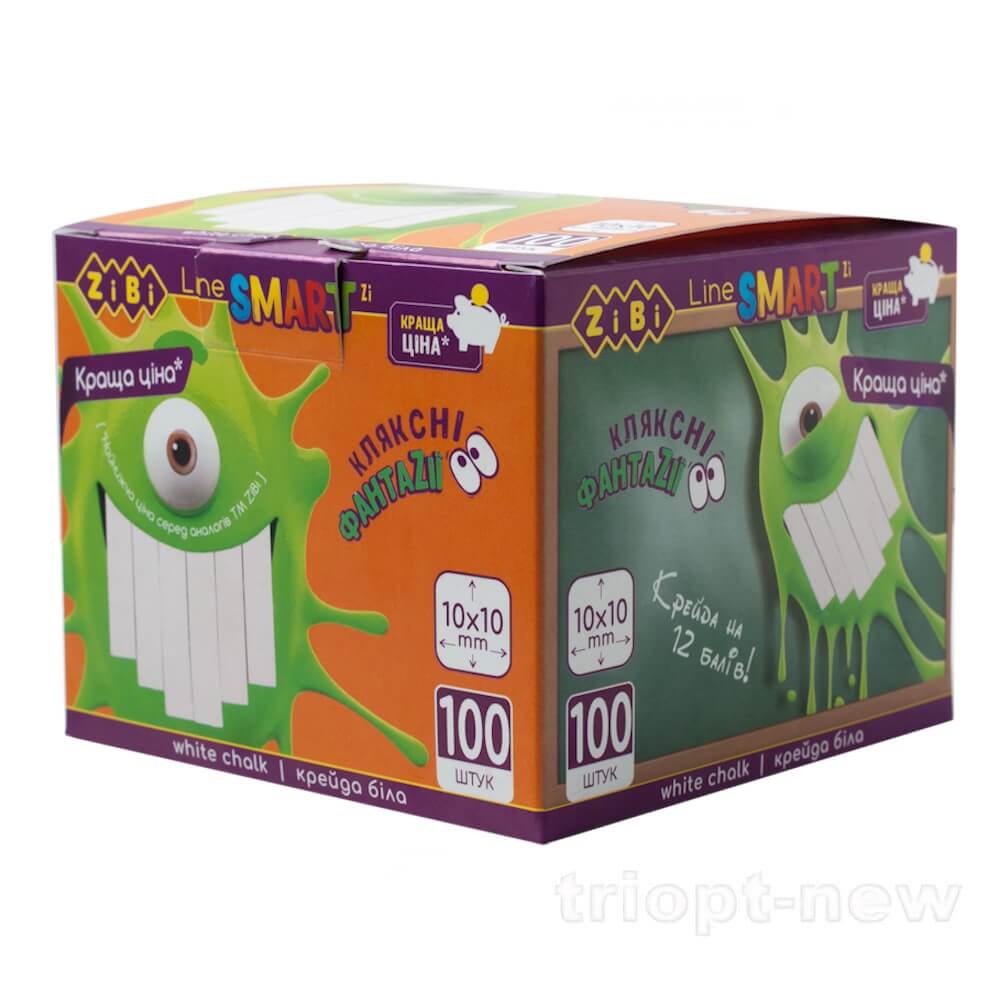 Крейда біла 100 шт., картонна коробка, SMART Line, ZB.6719-12