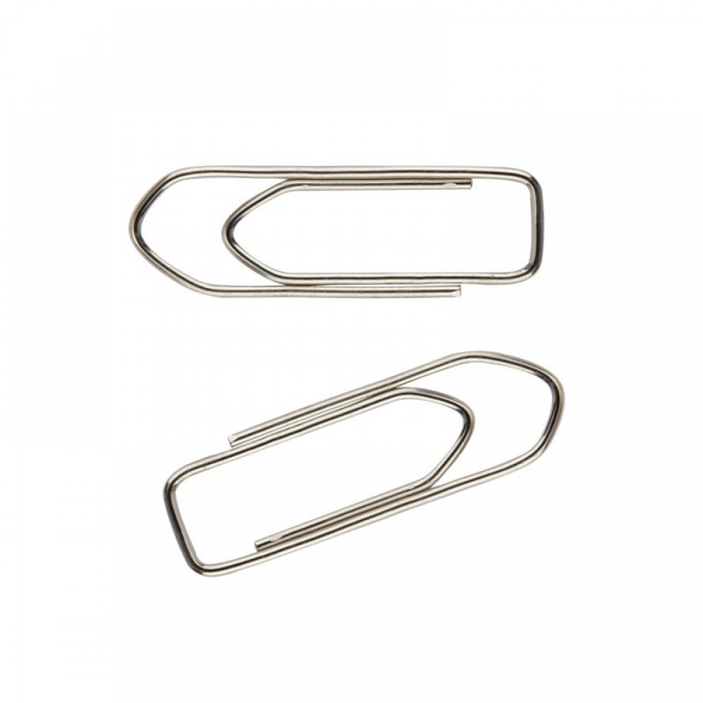 Скріпки п`ятикутні нікельовані, 28 мм, 100 шт.