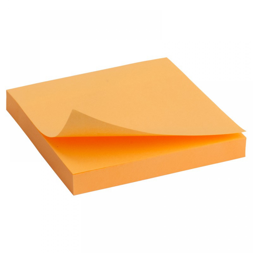 Блок паперу з клейким шаром75x75мм,100 арк,яскр-оран