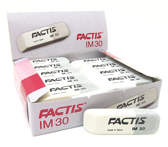 CCFIM30BG Гумка прямокут. біло-сірий з фаскою  5,9*1,9*0,9см 