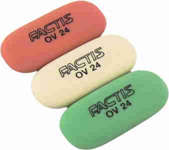 CMFOV24 Гумка овальна  5*2,4*0,7см, mix TM FACTIS