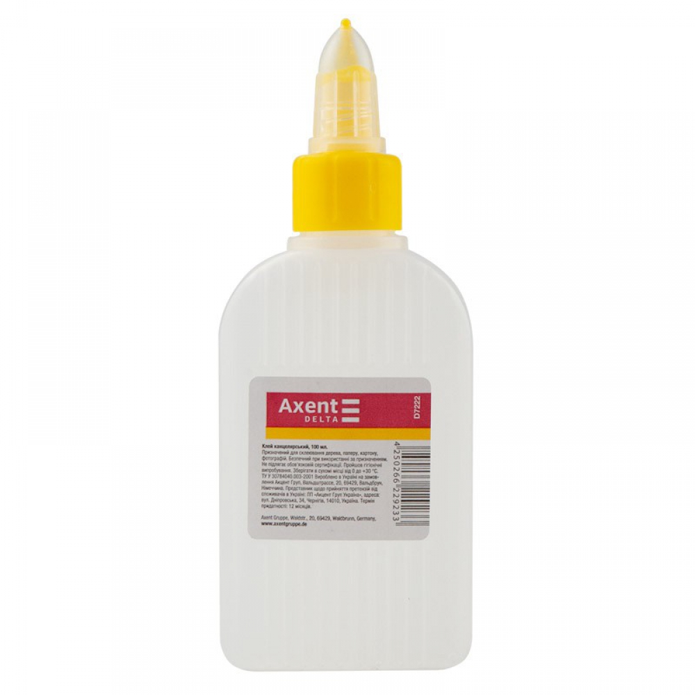 Клей канцелярський, 100 мл, ковпачок-дозатор