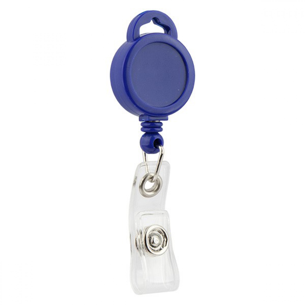 Кліп-рулетка для бейджа, синій, 4519