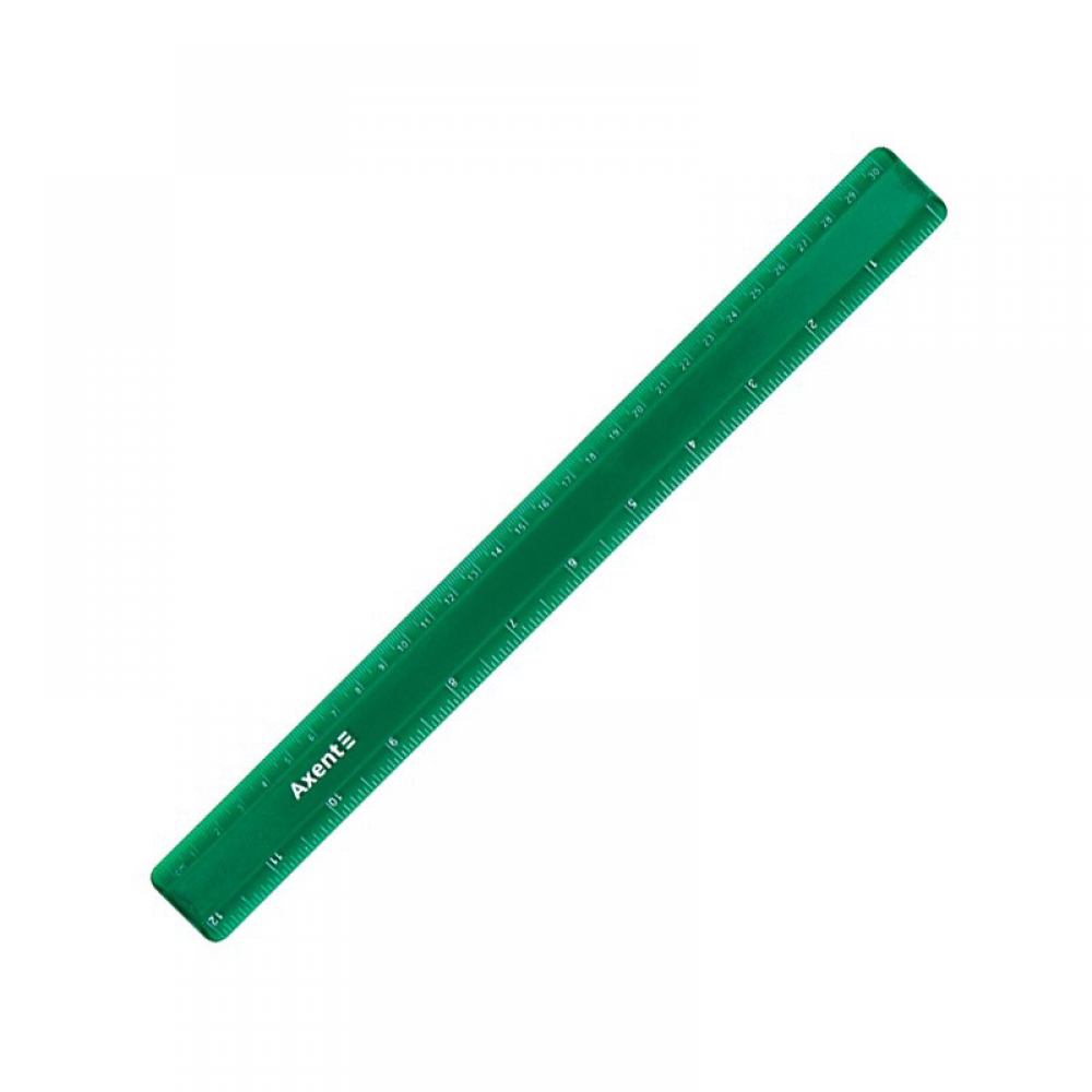 Лінійка пластикова, 30см, матова, зелена