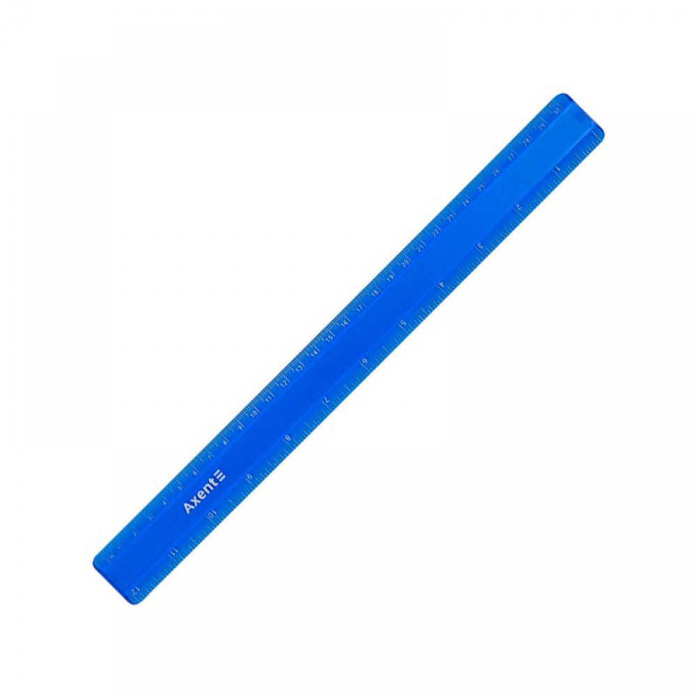 Лінійка пластикова, 30см, матова, синя
