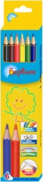 Олівці пластик, 6 кол., 5-201/5, БАРВ
