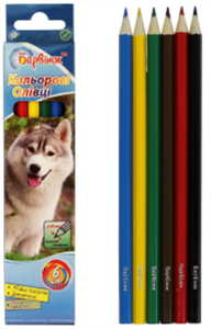 Олівці 6 кольорів,