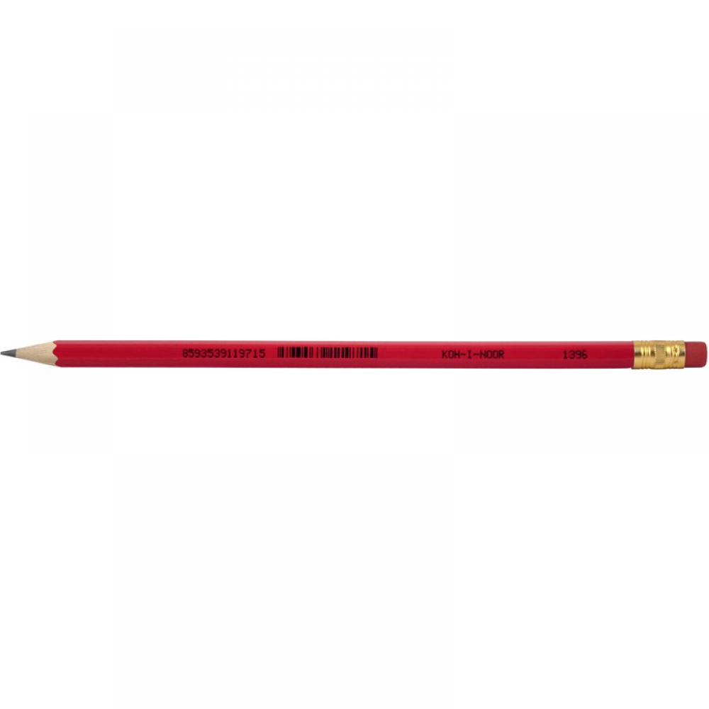 Олівець графітний 1396, НВ, гумка, червоний