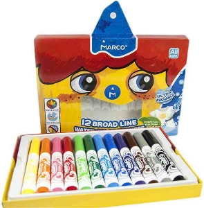Фломастери 12 кольорів Super Washable Jumbo, Marco,1632-12CB