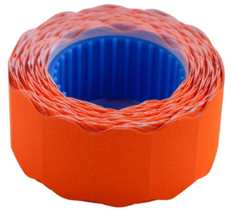 Цінник 22*12мм (500шт, 6м), фігурний, зовнішня намотка, помаранчевий BM.282201-11