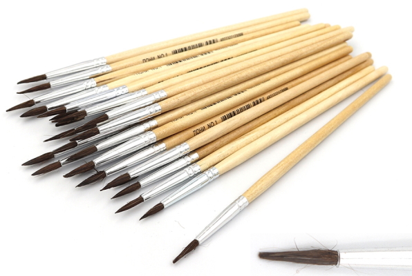 P-1# Пензлик поні круглий 15см, 25 шт/ОПП+этикетка,