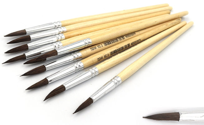 P-5# Пензлик поні круглий 18.7см, 10 шт/ОПП+этикетка,