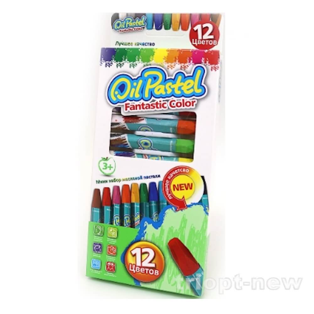 3832-12 (018-12) Крейда пастель набір 12 кол., Пласт піддон d1см, 1шт / етик.