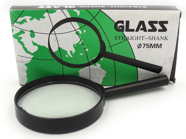 7805-75MM Лупа d-75мм, склян.линза, пластик.оправа (75-YB) (YB19013-75)