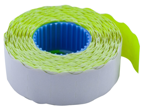 Цінник 22*12мм (1000шт, 12м), фігурний, внутрішня намотка, жовтий BM.281201-08