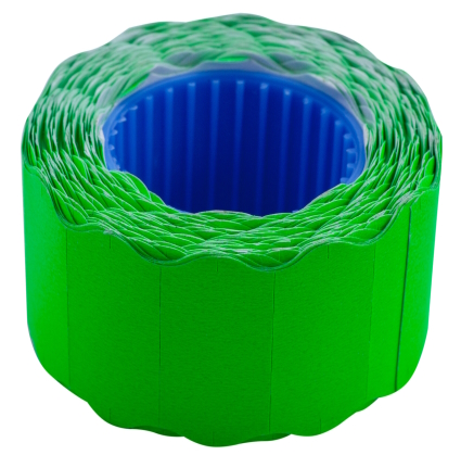 Цінник 26*12мм (500шт, 6м), фігурний, зовнішня намотка, зелений BM.282202-04