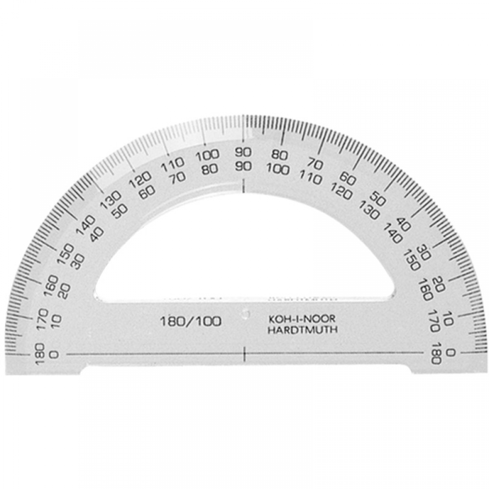 Транспортир 180/100, безкольоровий