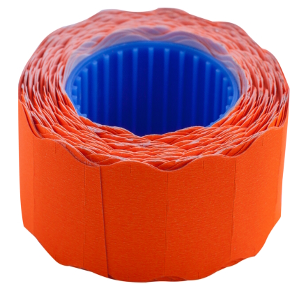 Цінник 26*12мм (500шт, 6м), фігурний, зовнішня намотка, помаранчевий BM.282202-11