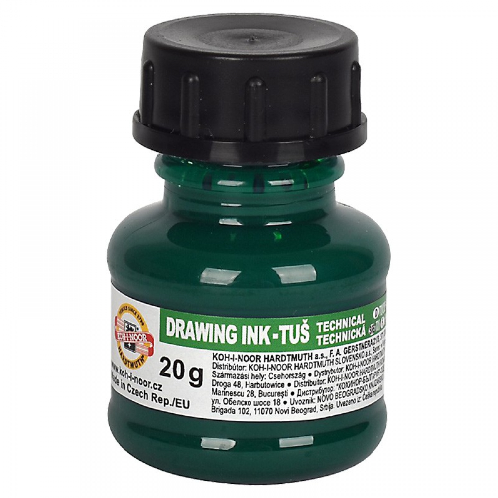 Туш для креслення, 20г., зелена