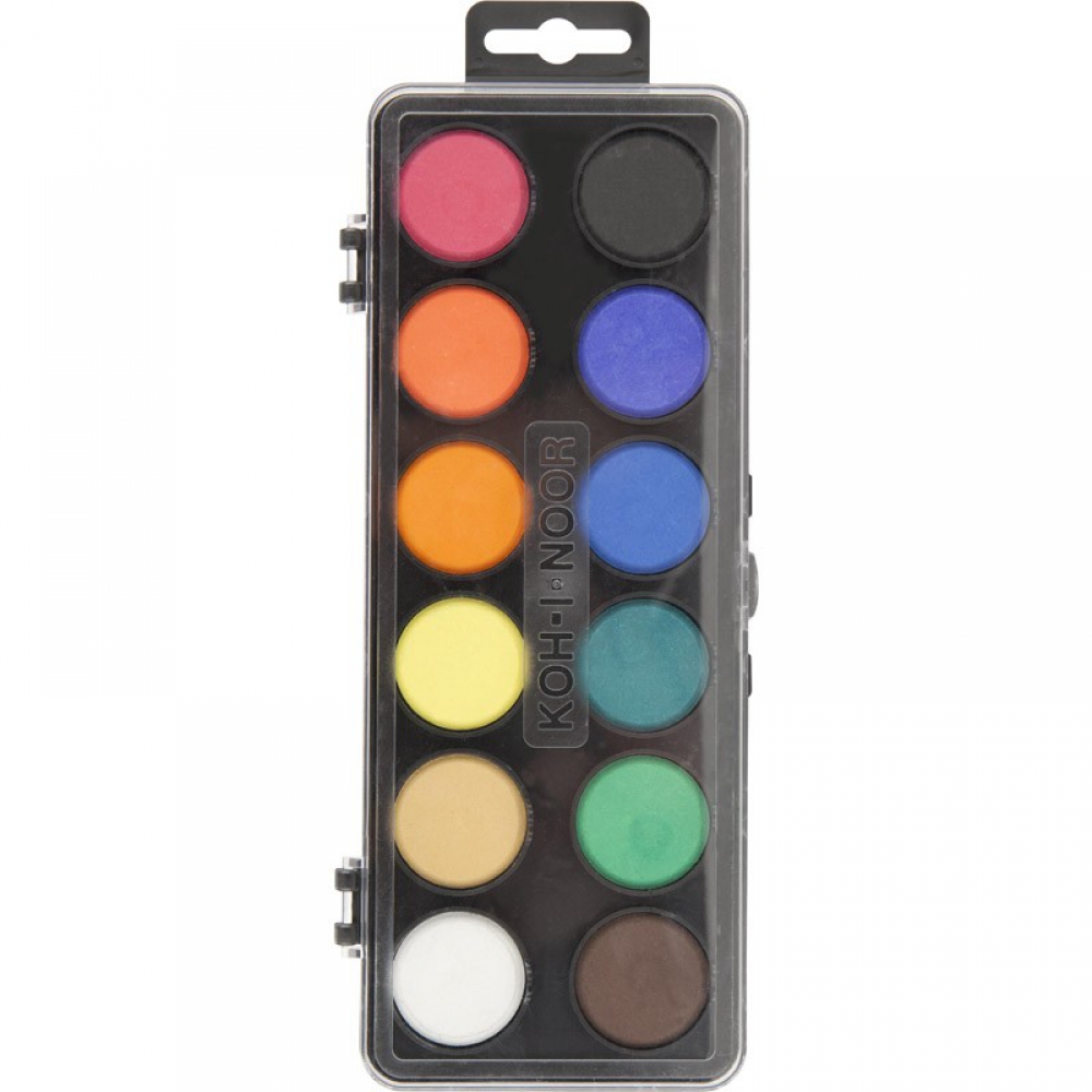 Фарби акв., пласт.упак, б/п, 12 кол.(чорн)