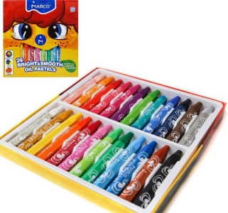 Пастель масляна 24 кольори, Bright&Smooth, Marco, 1100OP-24CB