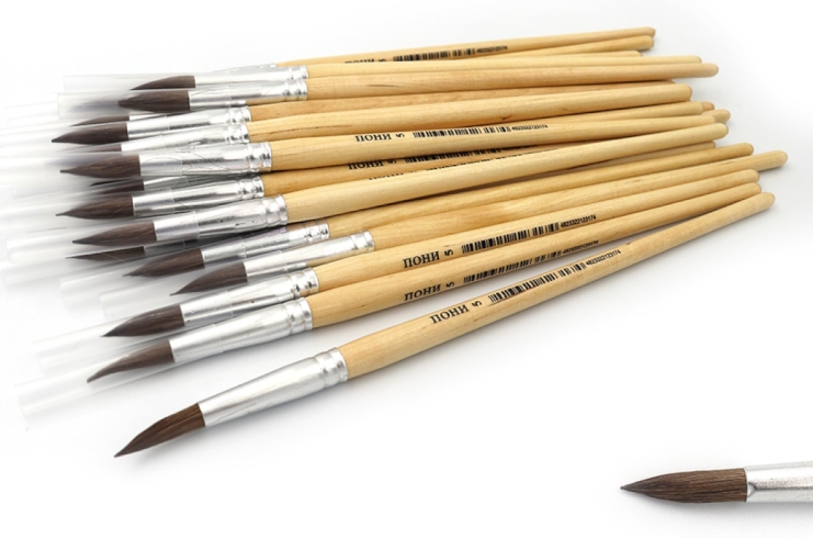 M-5# Пензлик поні кругл 21,5см (ГОСТ рос.№5) (Штрих-код) 25шт / етик