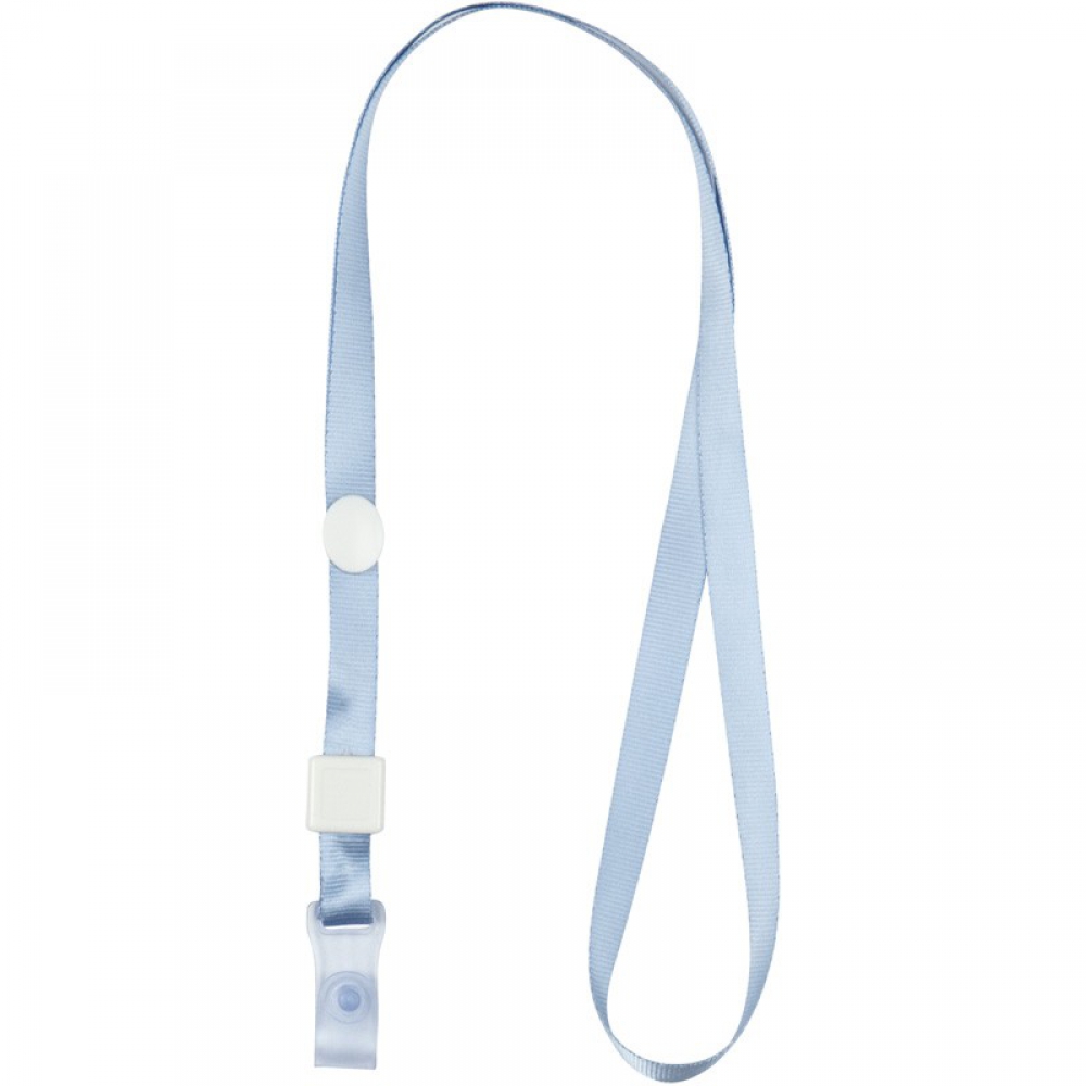 Шнурок для бейджа з силіконовим кліпом, світл. блакит 4551
