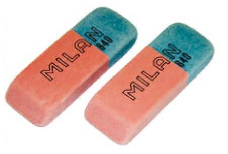 CCM840RA Гумка прямокут. красно-синя з фаскою 