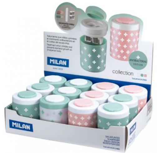 20161912IBG Подвійна точилка для олівців АНТИБАКТЕРІАЛ. з конт., дисп. 12шт. ТМ 