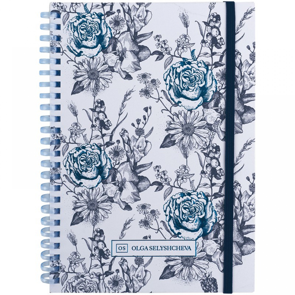 Блокнот на спіралі карт. обк., А5,80 арк,кл.,OS,Blue garden