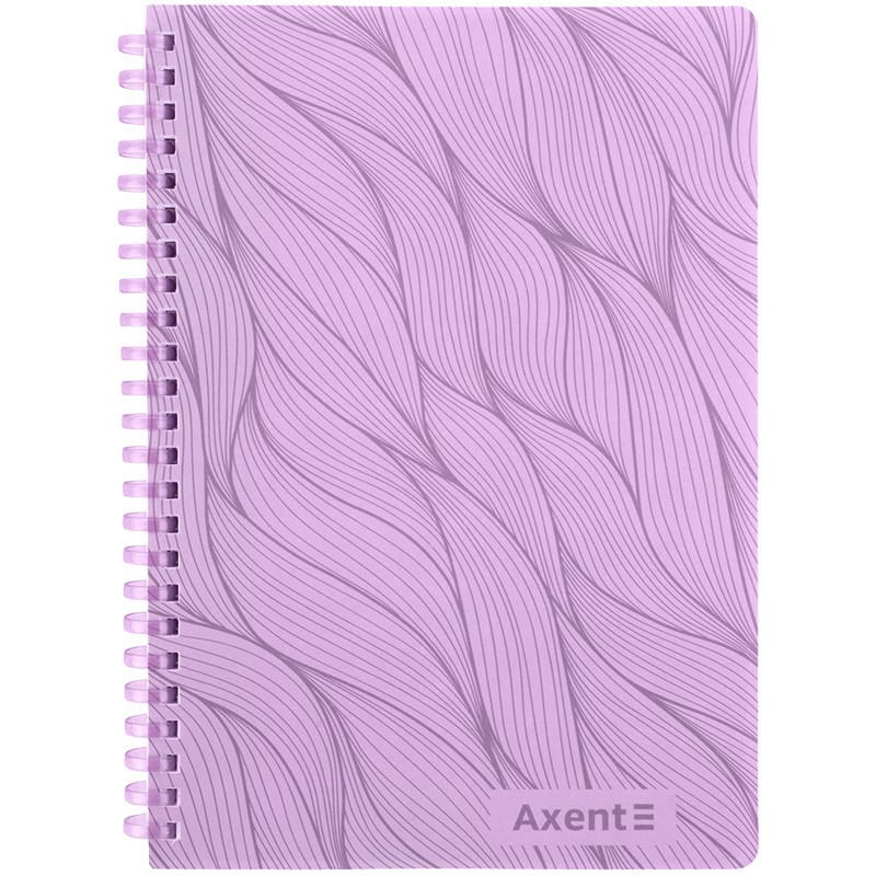 Блокнот на спіралі пласт. обкл., А5, 80 арк.,кл., бузковий