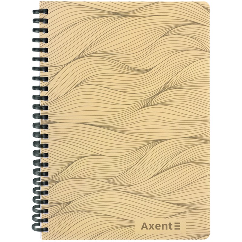 Блокнот на спіралі пласт. обкл., А5, 80 арк.,кл., пісочний