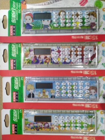 Калькулятор-лінійка 8-розрядний EATES DC-107, 1 джерело живлення, гумові кнопки, розмір 160x55x7мм, вага 61г, 6 кольорів