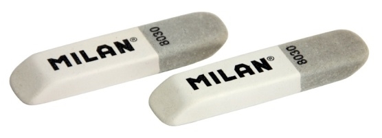 CCM8030BG Гумка прямокут. біло-сіра з фаскою 