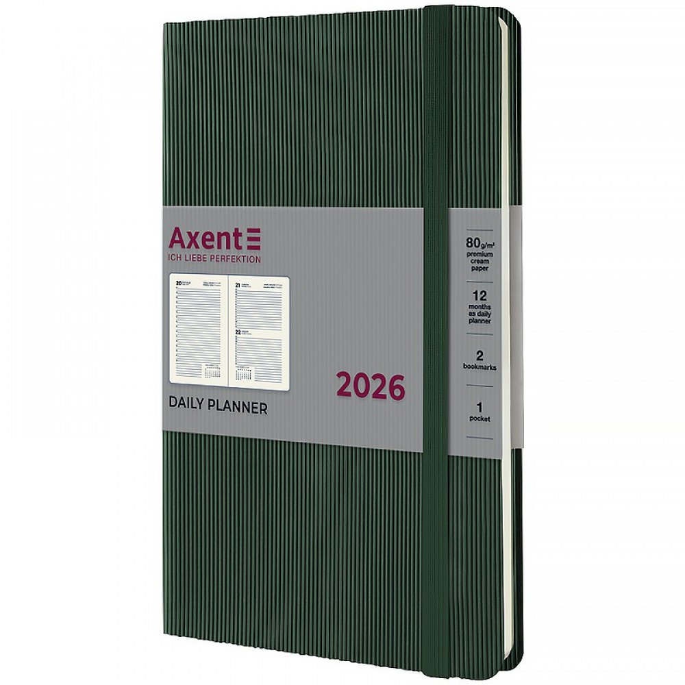 Щоденник 2026 Partner Lines, 145*210, темно-зелений