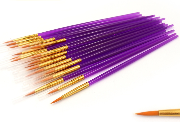 RA7611 Пензлик нейлон кругл 16см, №1, пласт ручка, 25шт/етик.